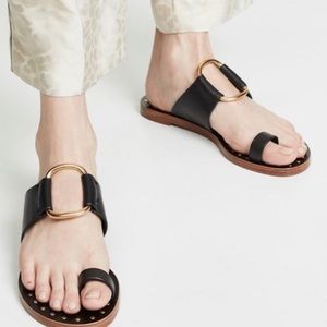 Tory Burch Ravello Sandal: Black & Gold